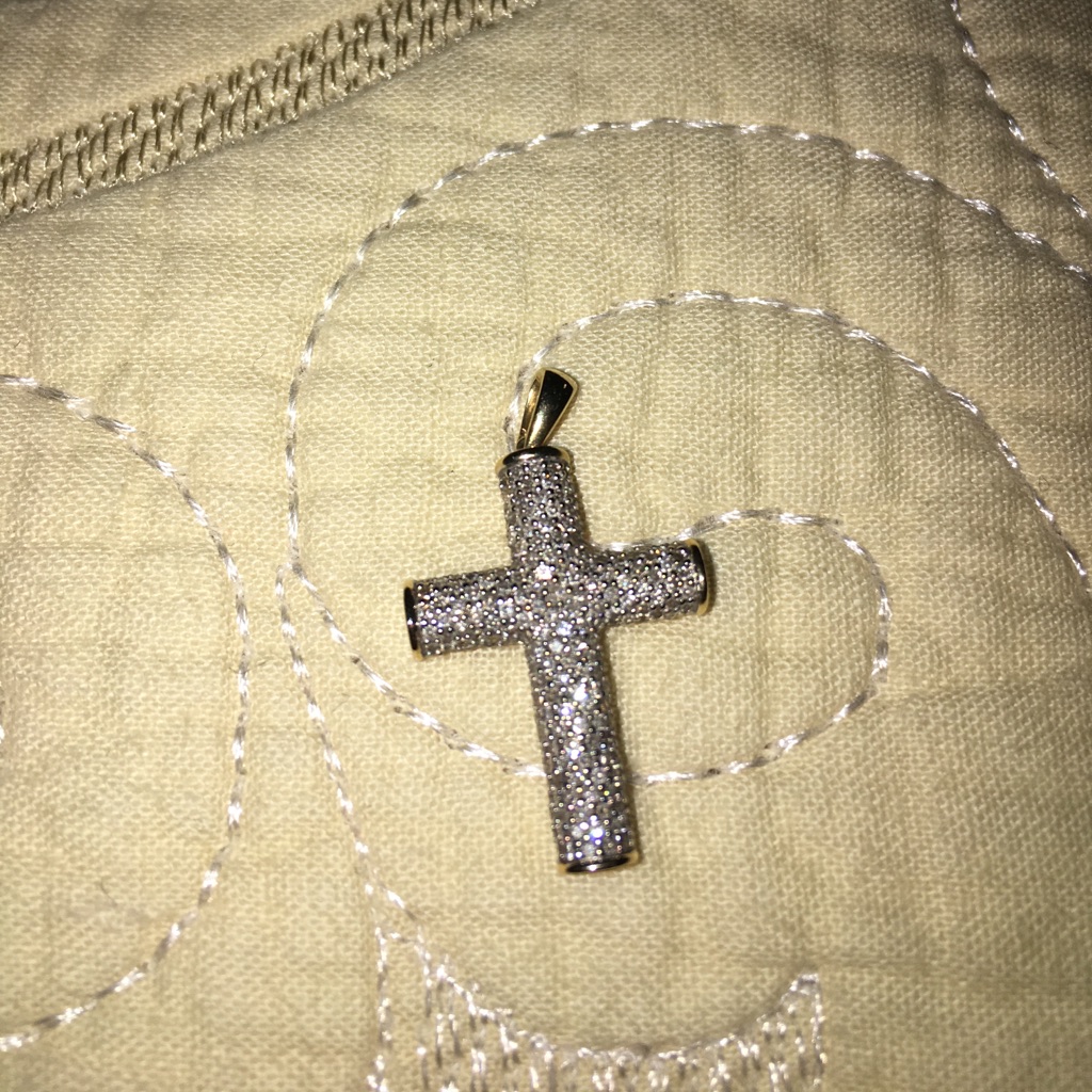 Solid 14k Gold Diamond Cross